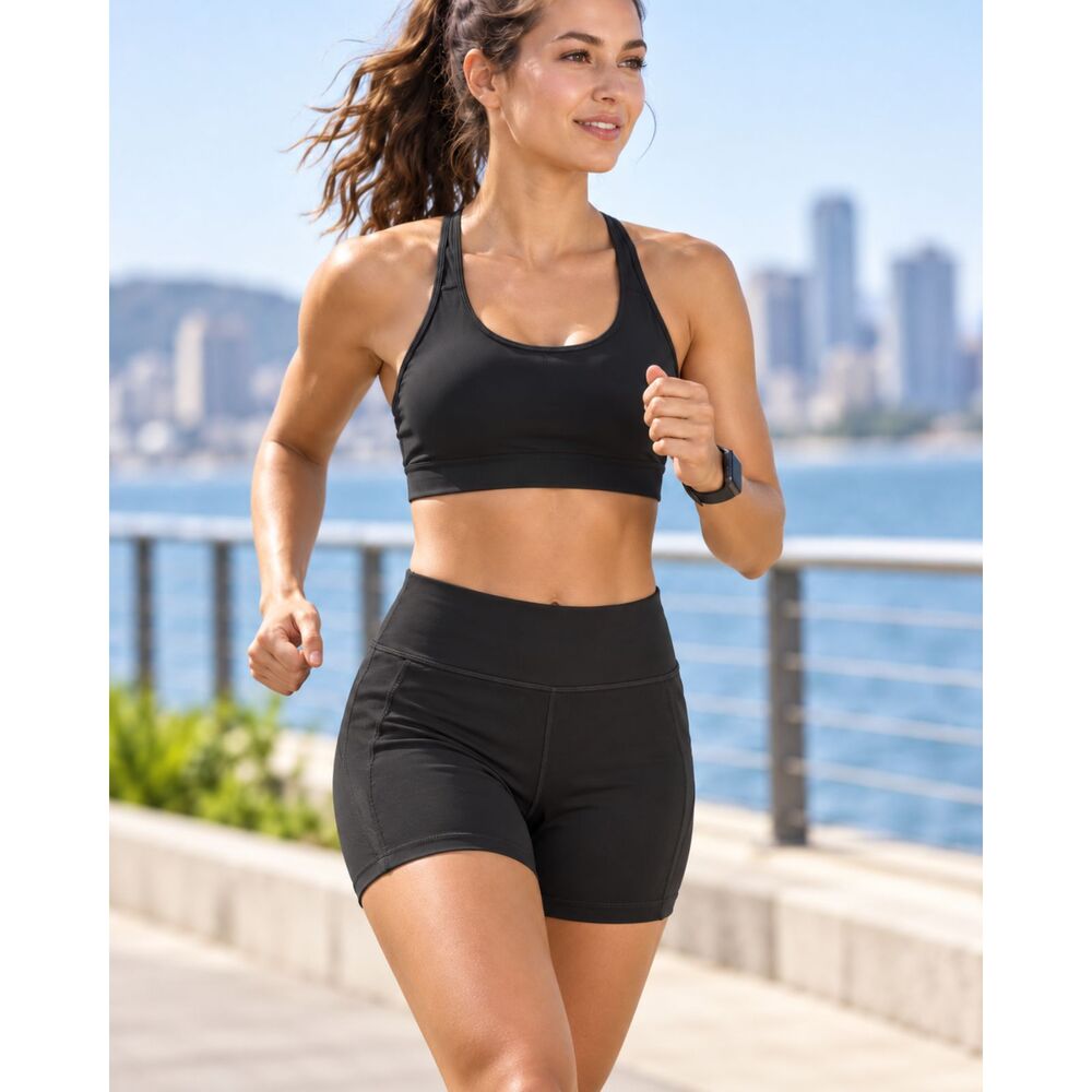 Ododos Black Bike Shorts Workout Gym Small Active Athletic Pull On Running